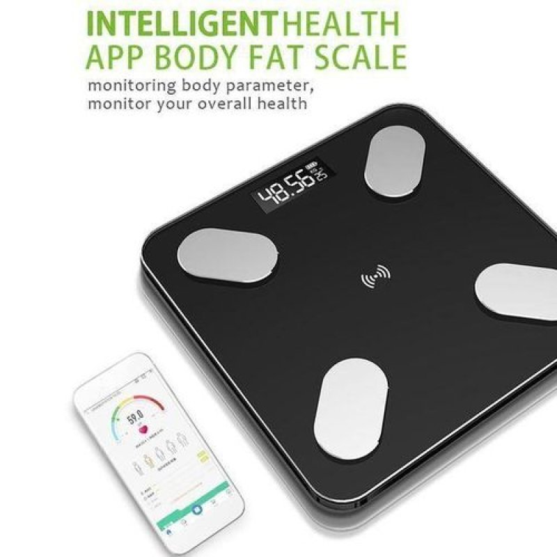 Pèse personne intelligent - Balance de graisse corporelle Bluetooth, balance de poids numérique intelligente pour salle de bain, balance de poids corporel IMC très précise, conception à coins arrondis
